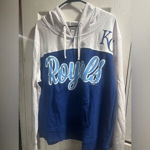 New Era Blue and White Zip Up Sweater Kansas City Royals NWT✨